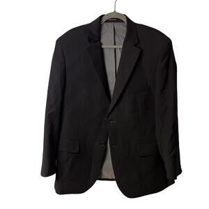 Pronto Uomo Black Wool Blend Sport Coat Blazer Jacket Size 42S